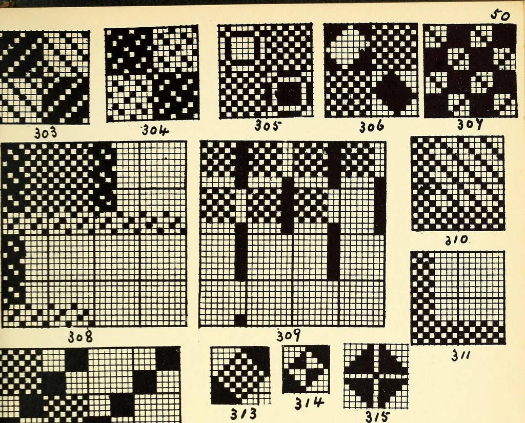 An illustration from Manuscript notes on weaving, 1900, leaf 102