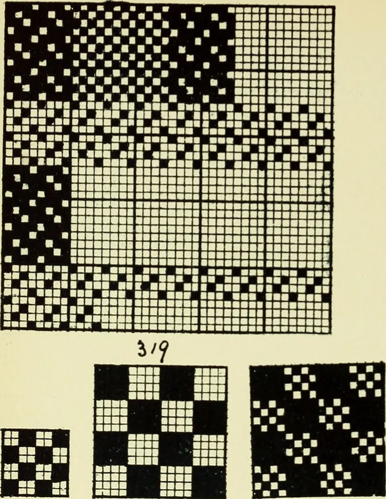 An illustration from Manuscript notes on weaving, 1900, leaf 105