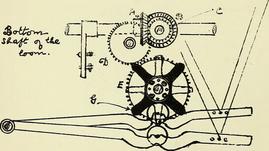An illustration from Manuscript notes on weaving, 1900, leaf 205