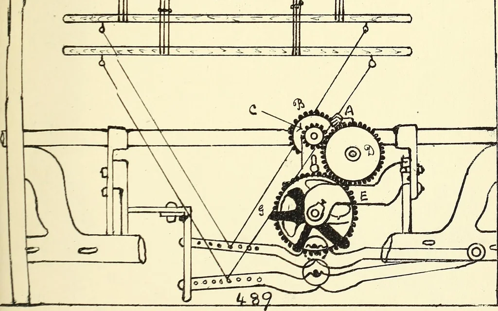 An illustration from Manuscript notes on weaving, 1900, leaf 206