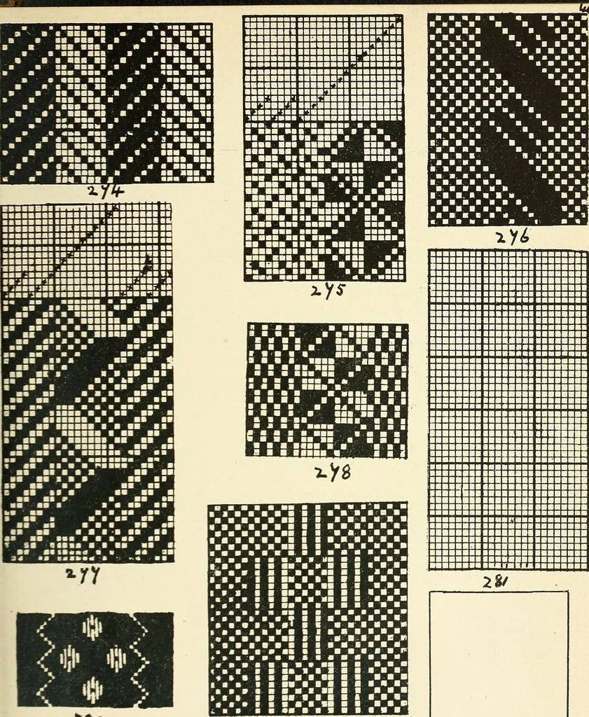 An illustration from Manuscript notes on weaving, 1900, leaf 82