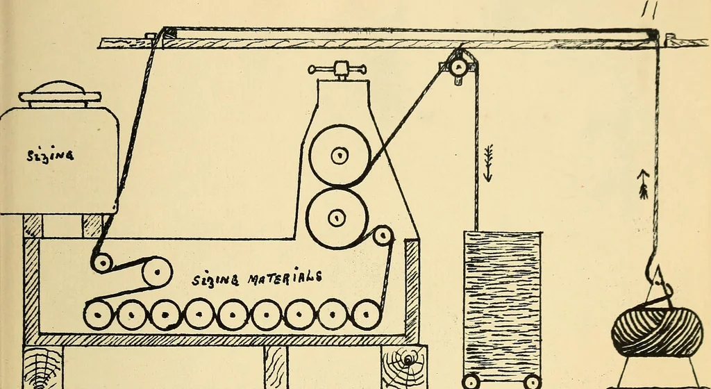 An illustration from Manuscript notes on weaving, 1900, leaf 18