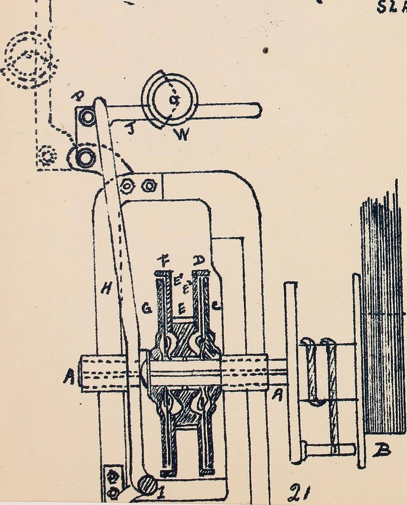 An illustration from Manuscript notes on weaving, 1900, leaf 38
