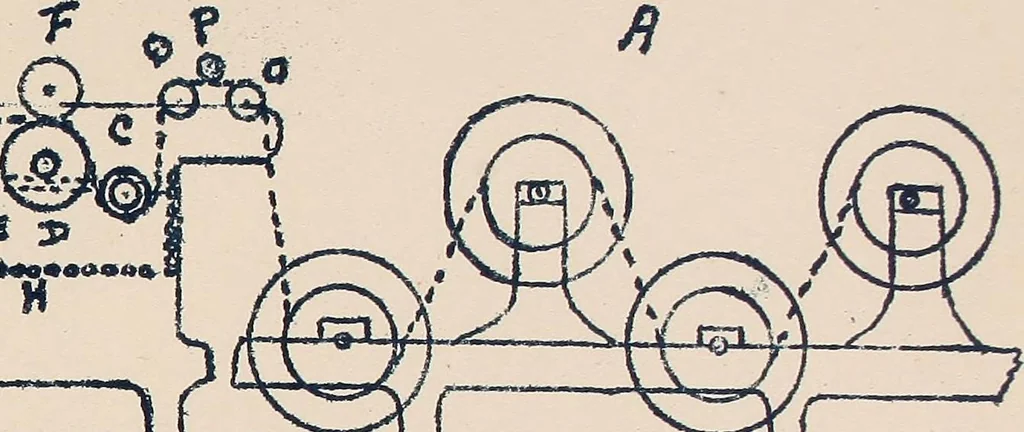An illustration from Manuscript notes on weaving, 1900, leaf 38