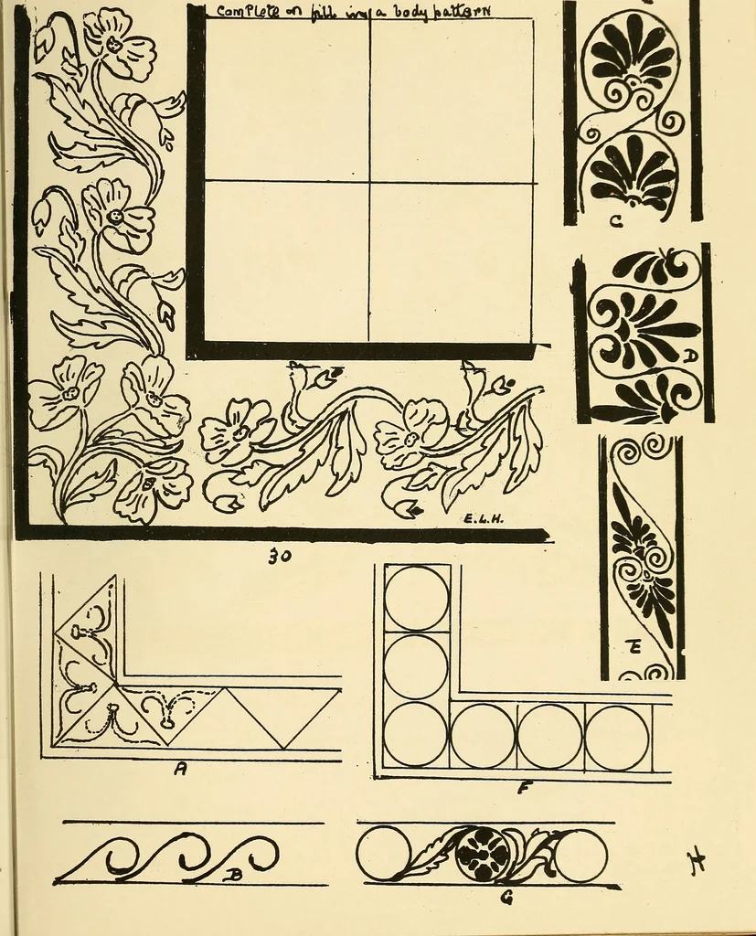 An illustration from Manuscript notes on weaving, 1900, leaf 64