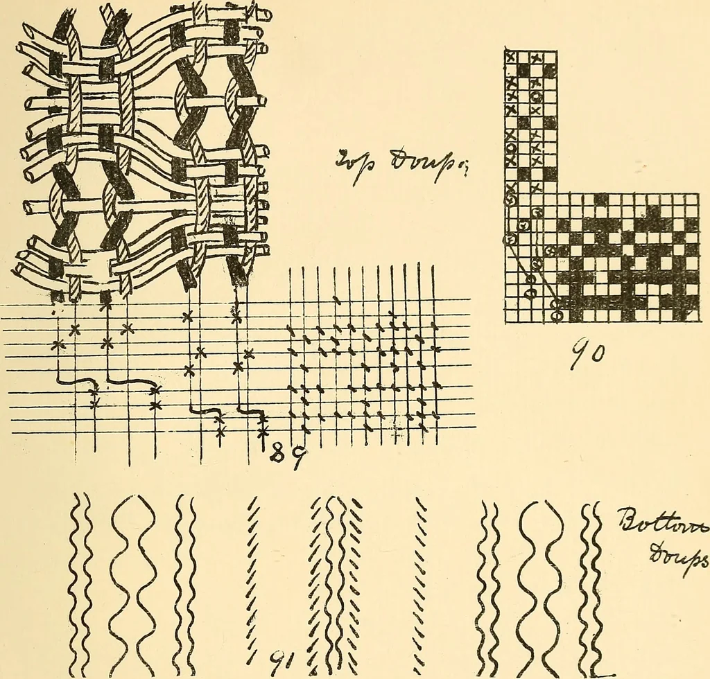 An illustration from Manuscript notes on weaving, 1900, leaf 96