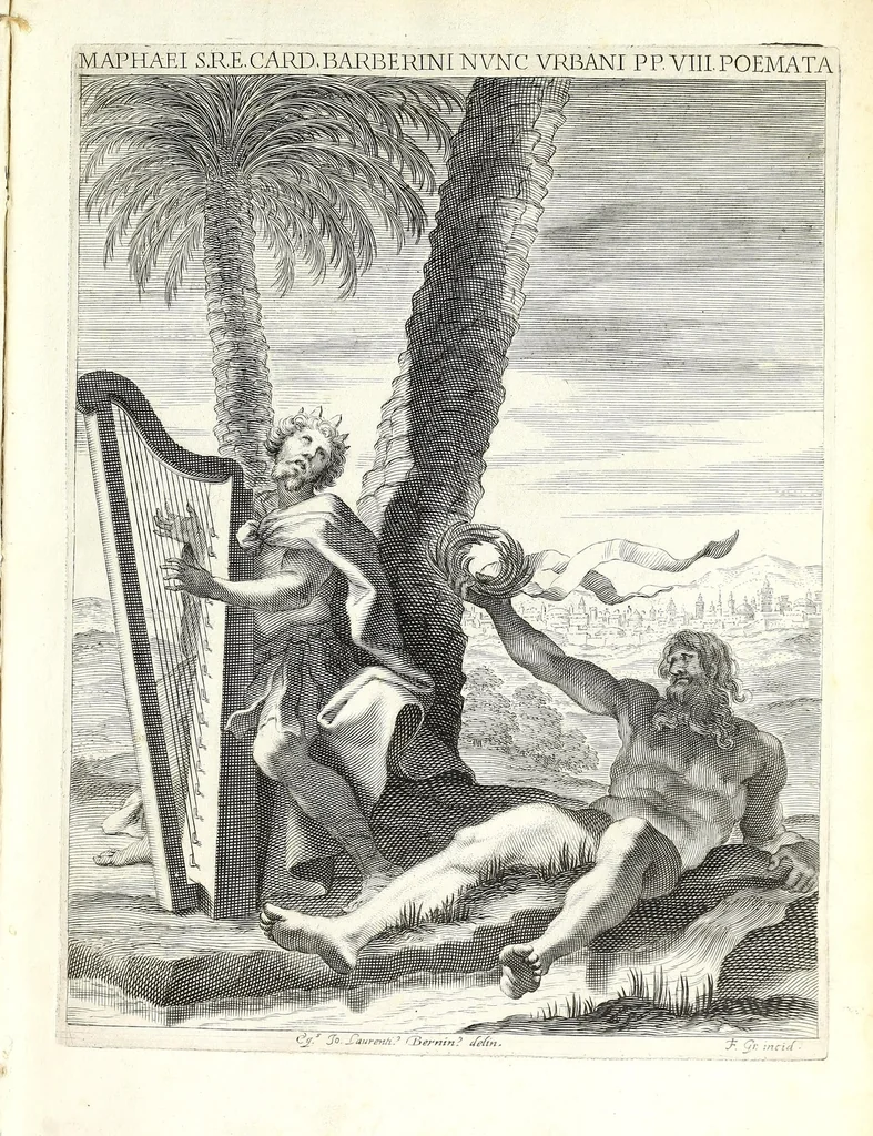 An illustration from Maphaei s.r.e. card. Barberini nvnc Vrbani pp. VIII. Poemata, 1638, leaf 5