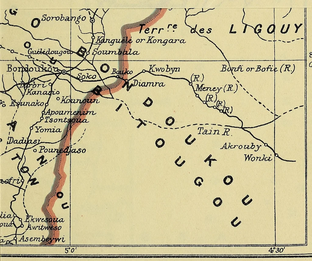 An illustration from The map of Africa by treaty, 1909, leaf 421