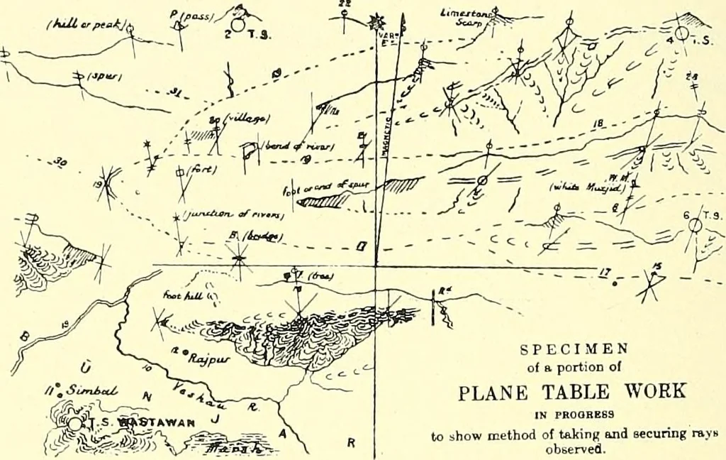 An illustration from Maps and map-making; three lectures delivered under the auspices of the Royal geographical society, 1910, leaf 119