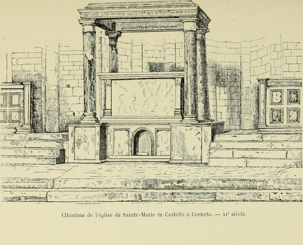 An illustration from Les marbriers romains et le mobilier presbytéral, 1897, leaf 112