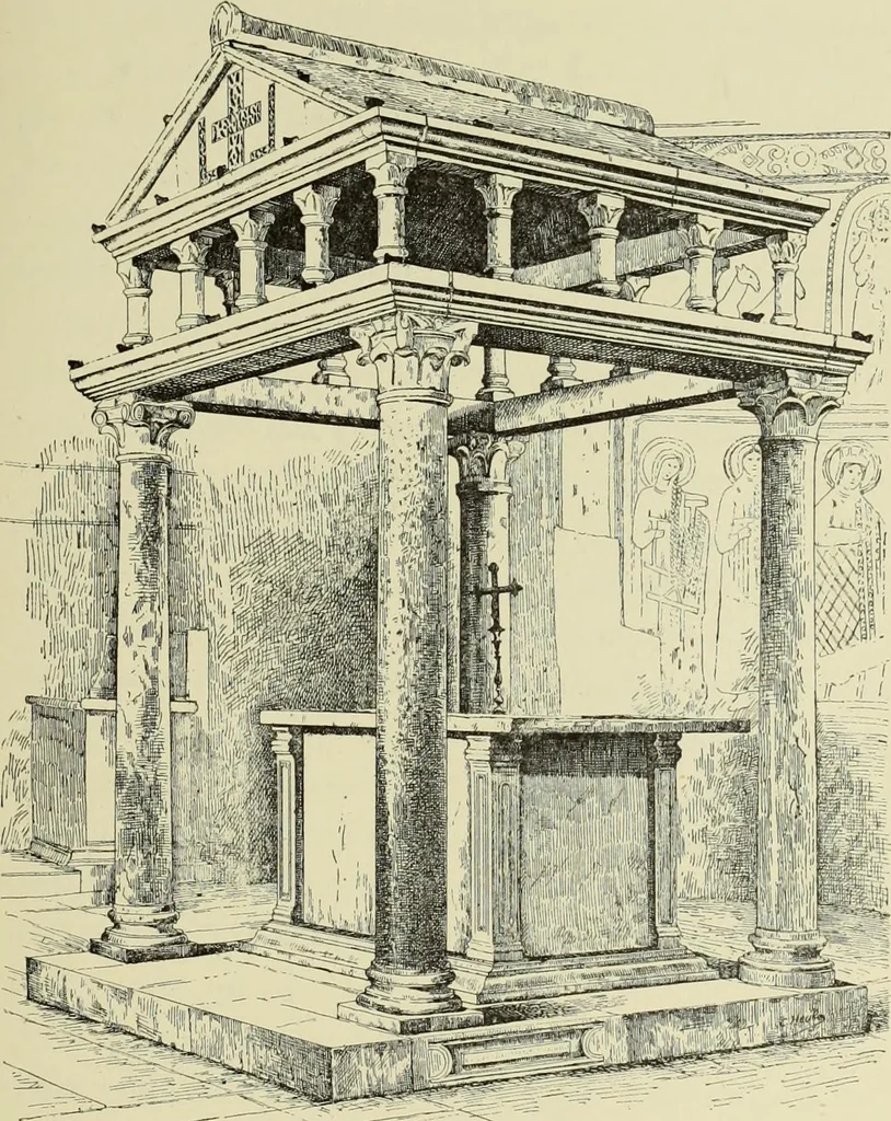An illustration from Les marbriers romains et le mobilier presbytéral, 1897, leaf 120