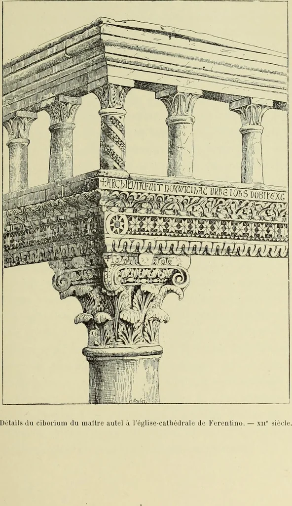 An illustration from Les marbriers romains et le mobilier presbytéral, 1897, leaf 154