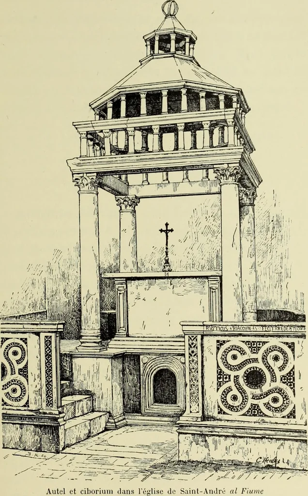 An illustration from Les marbriers romains et le mobilier presbytéral, 1897, leaf 160
