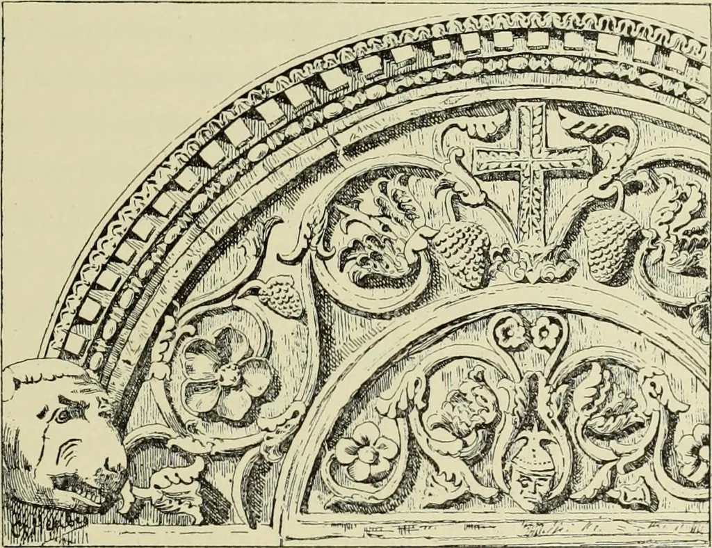 An illustration from Les marbriers romains et le mobilier presbytéral, 1897, leaf 178