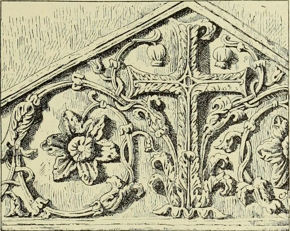 An illustration from Les marbriers romains et le mobilier presbytéral, 1897, leaf 182