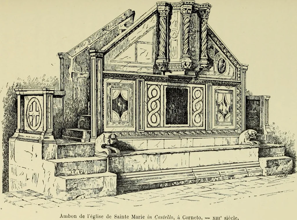 An illustration from Les marbriers romains et le mobilier presbytéral, 1897, leaf 222