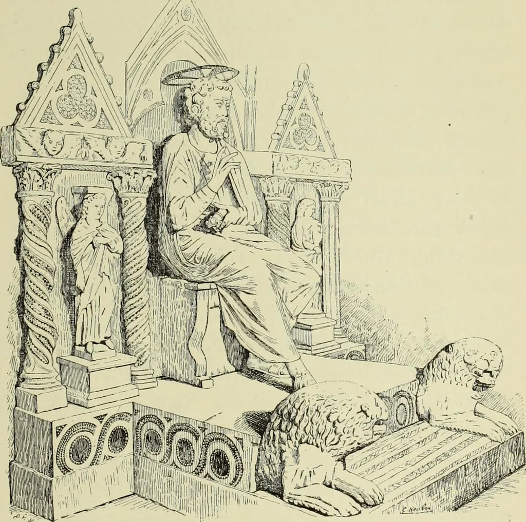 An illustration from Les marbriers romains et le mobilier presbytéral, 1897, leaf 346