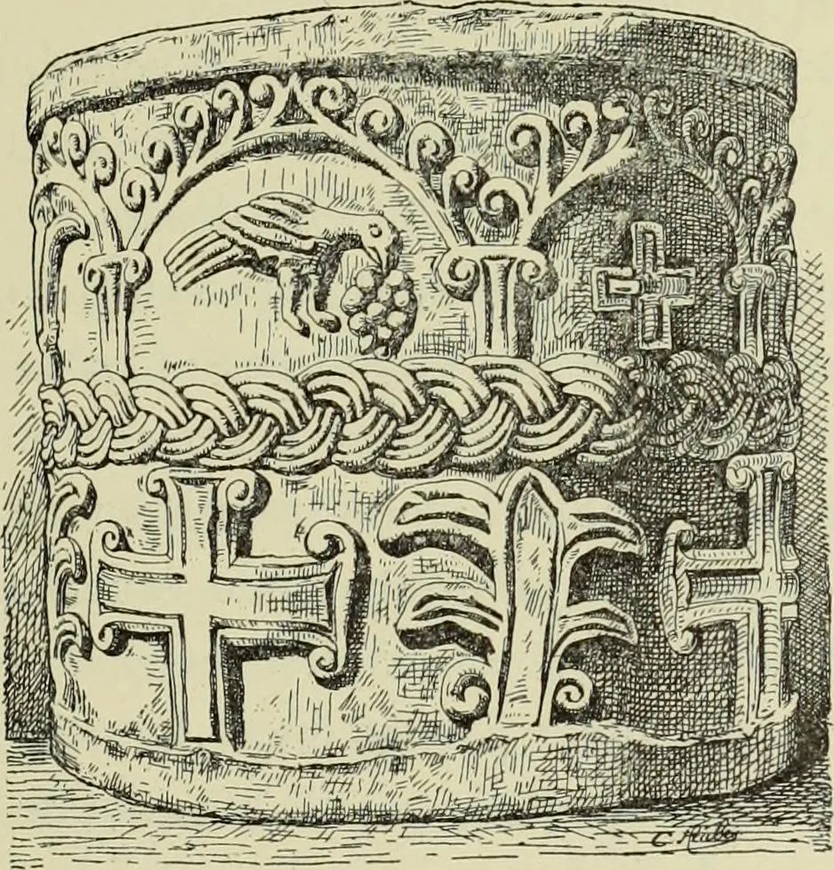 An illustration from Les marbriers romains et le mobilier presbytéral, 1897, leaf 60