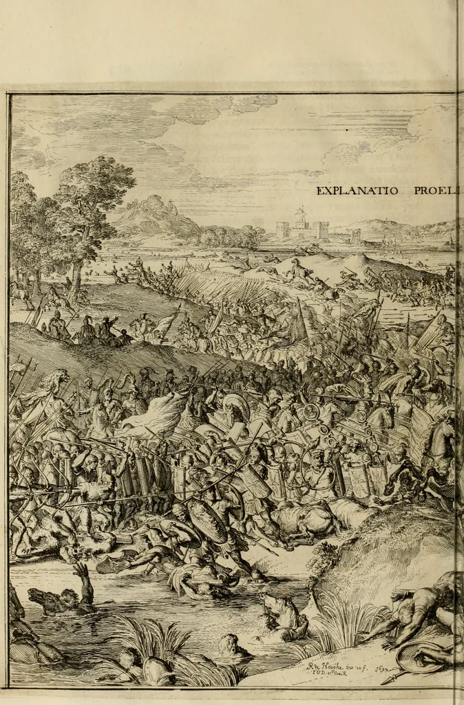 An illustration from Ammiani Marcellini Rerum gestarum qui de XXXI supersunt, libri XVIII, 1693, leaf 167