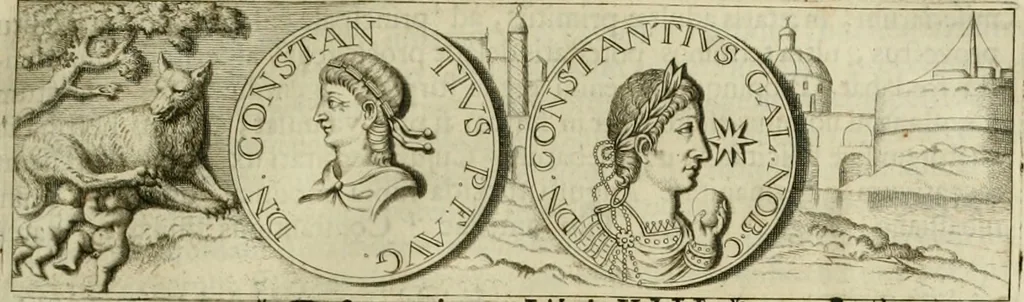 An illustration from Ammiani Marcellini Rerum gestarum qui de XXXI supersunt, libri XVIII, 1693, leaf 58