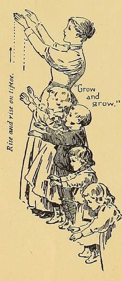 An illustration from Marching plays. Designed for little children at home, 1896, leaf 22