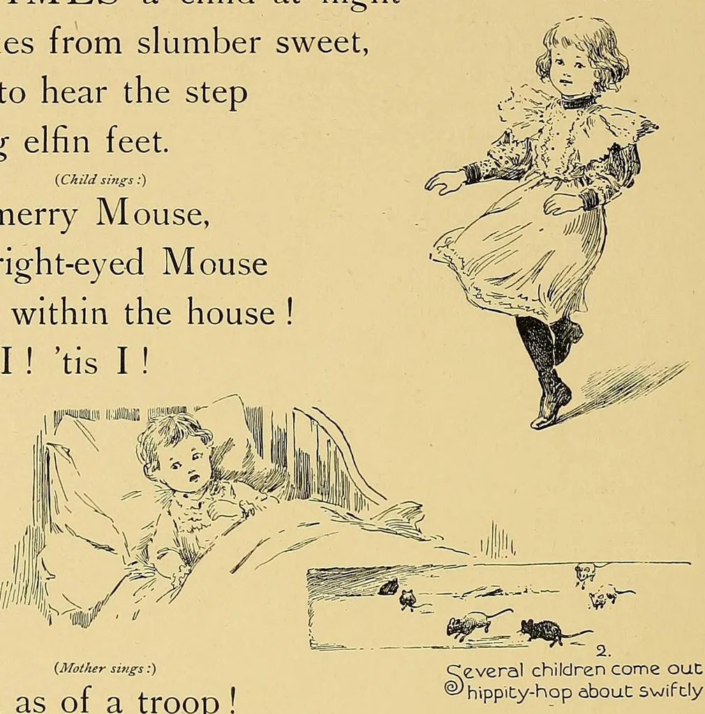 An illustration from Marching plays. Designed for little children at home, 1896, leaf 58