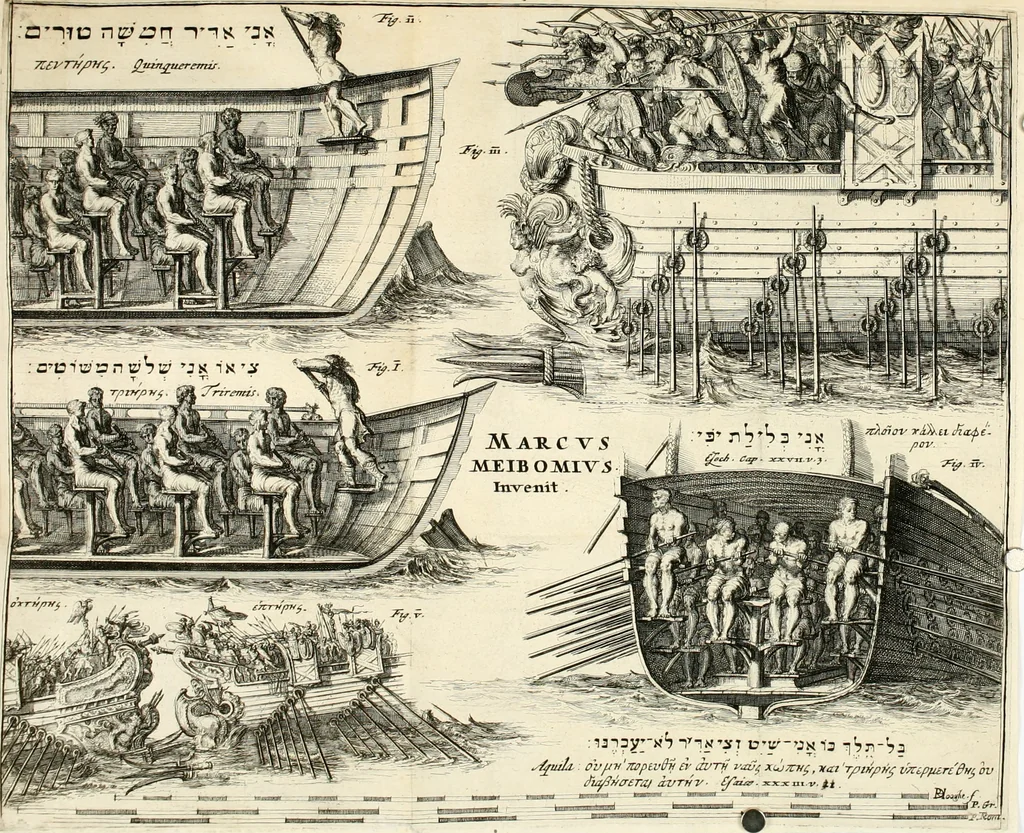 An illustration from Marci Meibomii De fabrica triremium liber, 1671, leaf 25