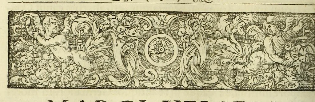 An illustration from Marci Velseri, Matthaei F. Ant. N. Reip. Augustanae quondam duumviri, Opera historica et philologica, sacra et profana. : In quibus historia boica, res Augustinae, conversio & passio SS. martyrum, Afrae, Hilariae, Dignae, Eunomiae, Eutropiae, vitae S. Udalrici, & S. Severini, narratio eorum, quae contigerunt Apollonio Tyrio, tabulae Peutingerianae integrae, epistolae ad viros illustres Latinae Italicaeque, & proteus satyra continentur., 1682, leaf 390