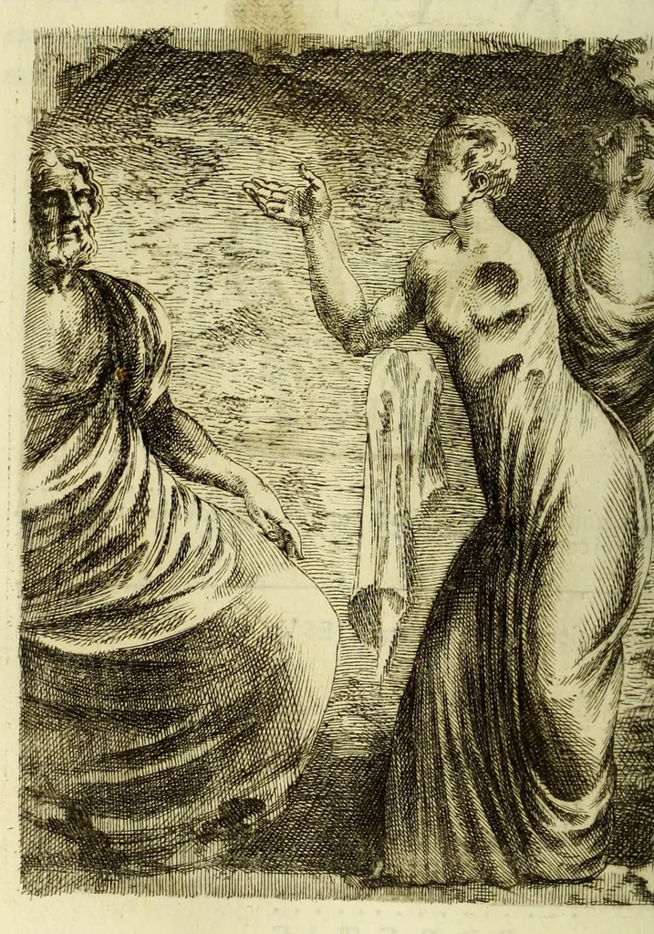 An illustration from Marci Velseri, Matthaei F. Ant. N. Reip. Augustanae quondam duumviri, Opera historica et philologica, sacra et profana. : In quibus historia boica, res Augustinae, conversio & passio SS. martyrum, Afrae, Hilariae, Dignae, Eunomiae, Eutropiae, vitae S. Udalrici, & S. Severini, narratio eorum, quae contigerunt Apollonio Tyrio, tabulae Peutingerianae integrae, epistolae ad viros illustres Latinae Italicaeque, & proteus satyra continentur., 1682, leaf 502