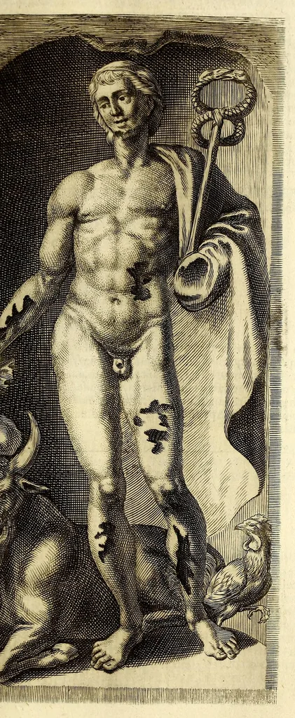 An illustration from Marci Velseri, Matthaei F. Ant. N. Reip. Augustanae quondam duumviri, Opera historica et philologica, sacra et profana. : In quibus historia boica, res Augustinae, conversio & passio SS. martyrum, Afrae, Hilariae, Dignae, Eunomiae, Eutropiae, vitae S. Udalrici, & S. Severini, narratio eorum, quae contigerunt Apollonio Tyrio, tabulae Peutingerianae integrae, epistolae ad viros illustres Latinae Italicaeque, & proteus satyra continentur., 1682, leaf 505