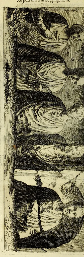 An illustration from Marci Velseri, Matthaei F. Ant. N. Reip. Augustanae quondam duumviri, Opera historica et philologica, sacra et profana. : In quibus historia boica, res Augustinae, conversio & passio SS. martyrum, Afrae, Hilariae, Dignae, Eunomiae, Eutropiae, vitae S. Udalrici, & S. Severini, narratio eorum, quae contigerunt Apollonio Tyrio, tabulae Peutingerianae integrae, epistolae ad viros illustres Latinae Italicaeque, & proteus satyra continentur., 1682, leaf 534