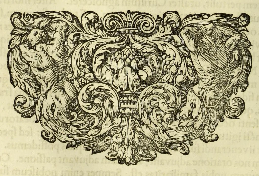 An illustration from Marci Velseri, Matthaei F. Ant. N. Reip. Augustanae quondam duumviri, Opera historica et philologica, sacra et profana. : In quibus historia boica, res Augustinae, conversio & passio SS. martyrum, Afrae, Hilariae, Dignae, Eunomiae, Eutropiae, vitae S. Udalrici, & S. Severini, narratio eorum, quae contigerunt Apollonio Tyrio, tabulae Peutingerianae integrae, epistolae ad viros illustres Latinae Italicaeque, & proteus satyra continentur., 1682, leaf 578