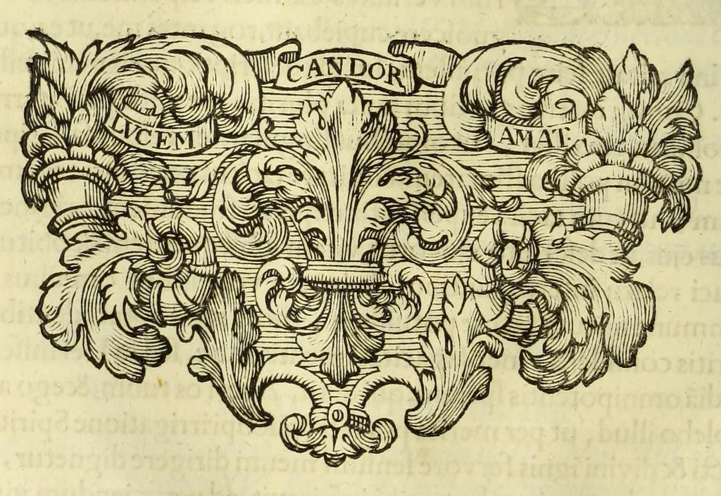 An illustration from Marci Velseri, Matthaei F. Ant. N. Reip. Augustanae quondam duumviri, Opera historica et philologica, sacra et profana. : In quibus historia boica, res Augustinae, conversio & passio SS. martyrum, Afrae, Hilariae, Dignae, Eunomiae, Eutropiae, vitae S. Udalrici, & S. Severini, narratio eorum, quae contigerunt Apollonio Tyrio, tabulae Peutingerianae integrae, epistolae ad viros illustres Latinae Italicaeque, & proteus satyra continentur., 1682, leaf 654