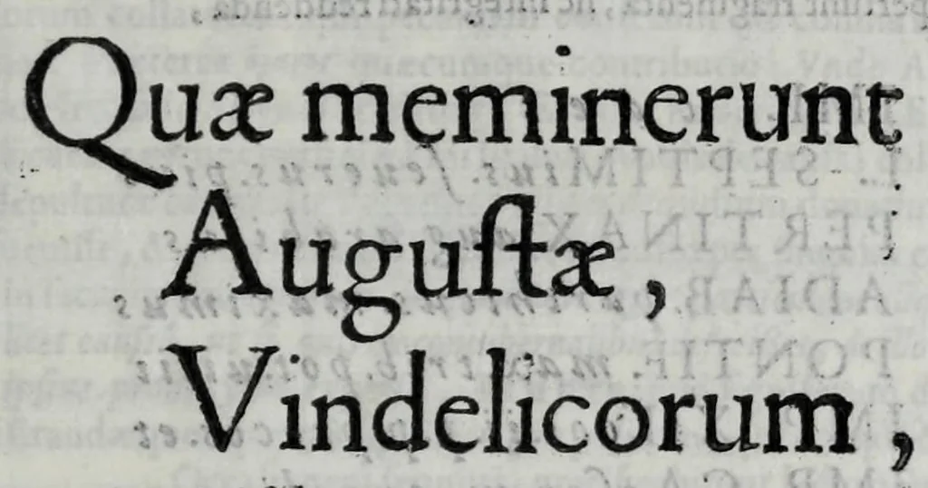 An illustration from Marci Velseri Matthaei f. Ant. n. patricii Aug. Vind. Rerum Augustanar. Vindelicar. libri octo, 1594, leaf 283