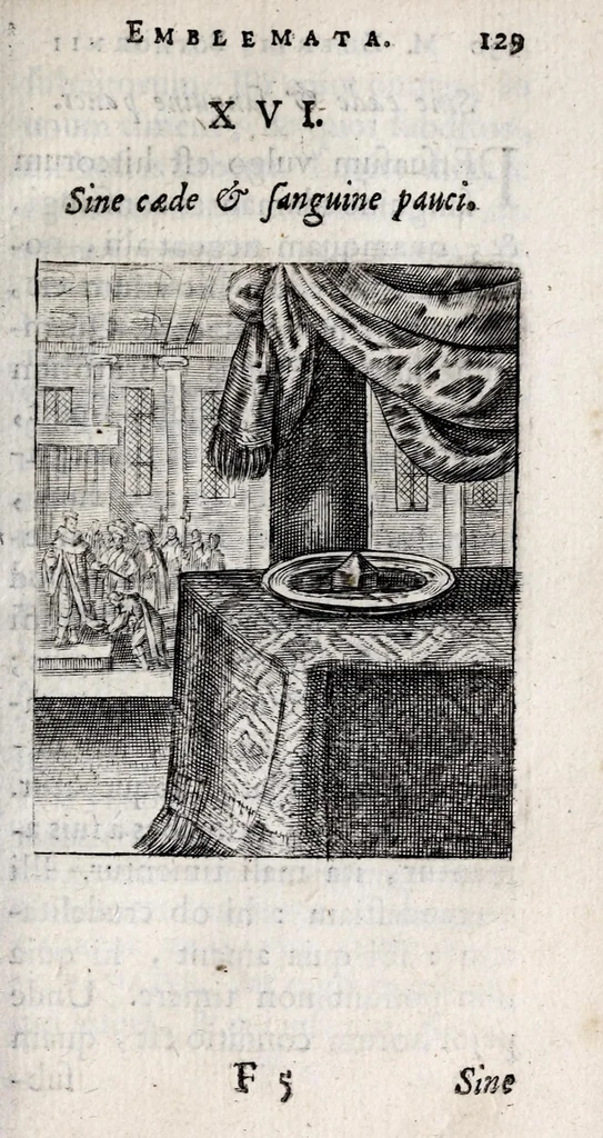 An illustration from Marci ZuerI BoxhornI Emblemata politica : accedunt dissertationes politicae de Romanorum imperio, et quaedam aliae, 1651, leaf 135