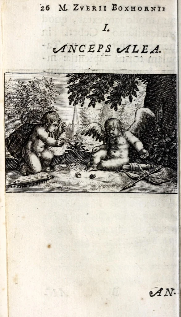 An illustration from Marci ZuerI BoxhornI Emblemata politica : accedunt dissertationes politicae de Romanorum imperio, et quaedam aliae, 1651, leaf 32