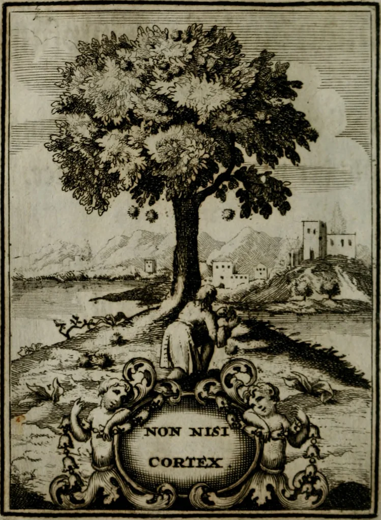 An illustration from Mariae höchst-wunderbarliche und ohne alle Sünden-Mackl gnaden-reich beschehene Empfängnuss : in hunderterley Sinn-Bildern vorgestellet, mit minder ... durch gleich-lauffende Vers deutlich erkläret : anbey mit einer anmüthigen Melodey versehen .., 1712, leaf 101