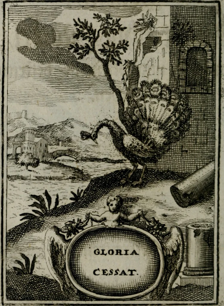 An illustration from Mariae höchst-wunderbarliche und ohne alle Sünden-Mackl gnaden-reich beschehene Empfängnuss : in hunderterley Sinn-Bildern vorgestellet, mit minder ... durch gleich-lauffende Vers deutlich erkläret : anbey mit einer anmüthigen Melodey versehen .., 1712, leaf 163