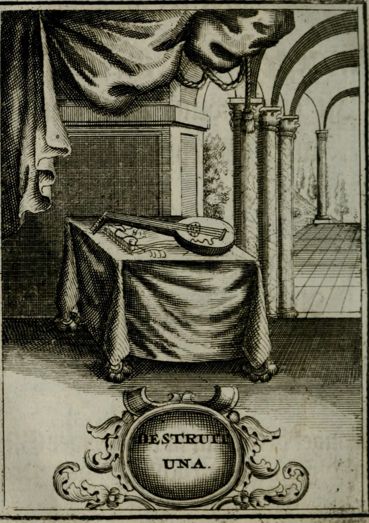 An illustration from Mariae höchst-wunderbarliche und ohne alle Sünden-Mackl gnaden-reich beschehene Empfängnuss : in hunderterley Sinn-Bildern vorgestellet, mit minder ... durch gleich-lauffende Vers deutlich erkläret : anbey mit einer anmüthigen Melodey versehen .., 1712, leaf 165