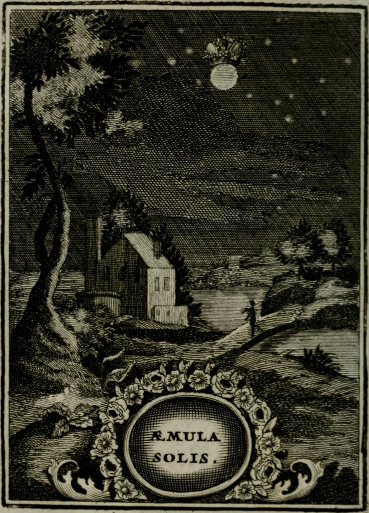 An illustration from Mariae höchst-wunderbarliche und ohne alle Sünden-Mackl gnaden-reich beschehene Empfängnuss : in hunderterley Sinn-Bildern vorgestellet, mit minder ... durch gleich-lauffende Vers deutlich erkläret : anbey mit einer anmüthigen Melodey versehen .., 1712, leaf 179