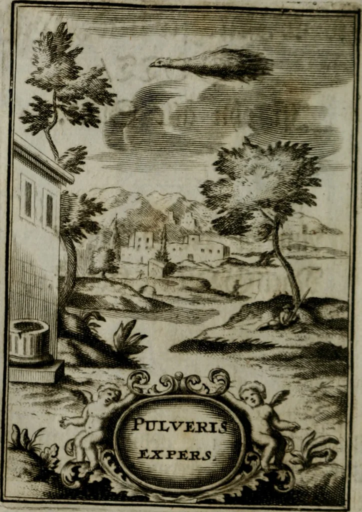 An illustration from Mariae höchst-wunderbarliche und ohne alle Sünden-Mackl gnaden-reich beschehene Empfängnuss : in hunderterley Sinn-Bildern vorgestellet, mit minder ... durch gleich-lauffende Vers deutlich erkläret : anbey mit einer anmüthigen Melodey versehen .., 1712, leaf 27