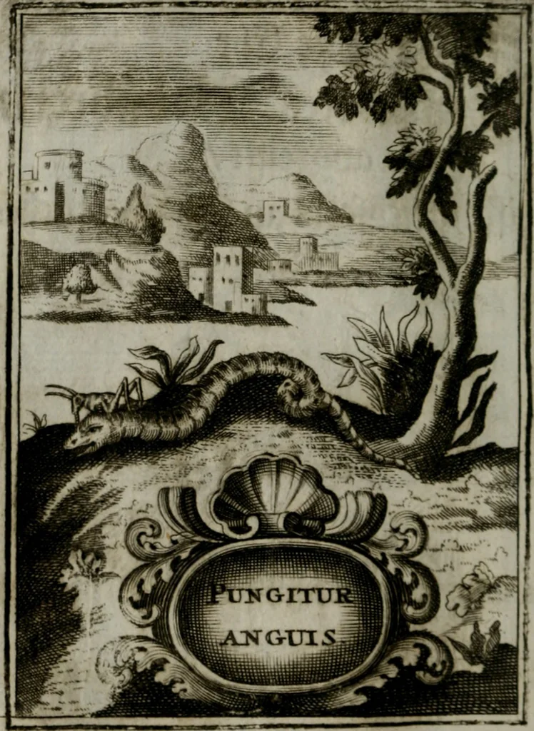 An illustration from Mariae höchst-wunderbarliche und ohne alle Sünden-Mackl gnaden-reich beschehene Empfängnuss : in hunderterley Sinn-Bildern vorgestellet, mit minder ... durch gleich-lauffende Vers deutlich erkläret : anbey mit einer anmüthigen Melodey versehen .., 1712, leaf 31