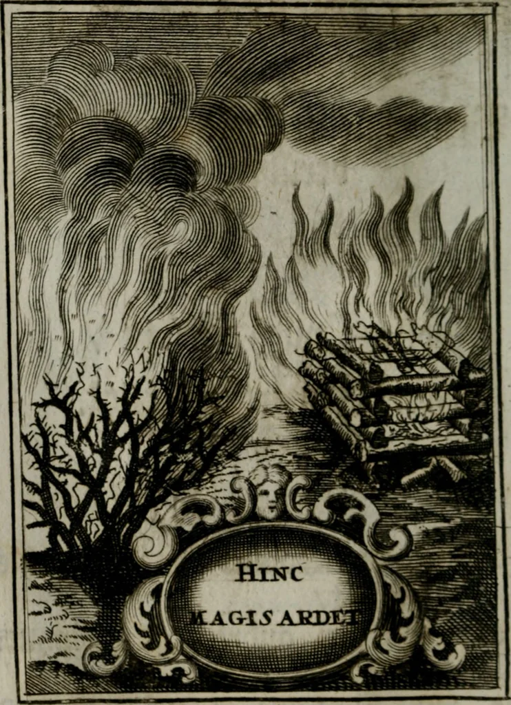 An illustration from Mariae höchst-wunderbarliche und ohne alle Sünden-Mackl gnaden-reich beschehene Empfängnuss : in hunderterley Sinn-Bildern vorgestellet, mit minder ... durch gleich-lauffende Vers deutlich erkläret : anbey mit einer anmüthigen Melodey versehen .., 1712, leaf 43