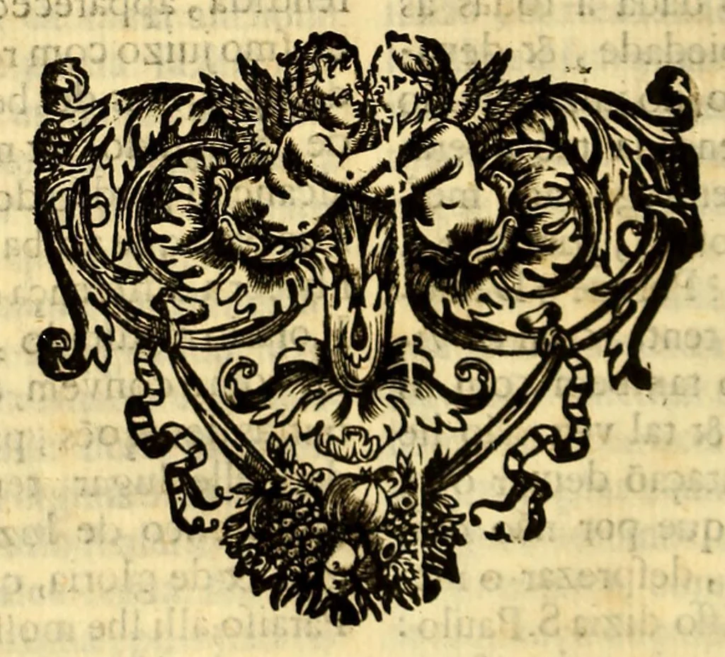 An illustration from Maria Rosa Mystica. : Excellencias, poderes, e maravilhas do seu rosario, compendiadas em trinta sermoens asceticos, & panegyricos sobre os dous evangelhos desta solennidade novo, & antigo:, 1686, leaf 168