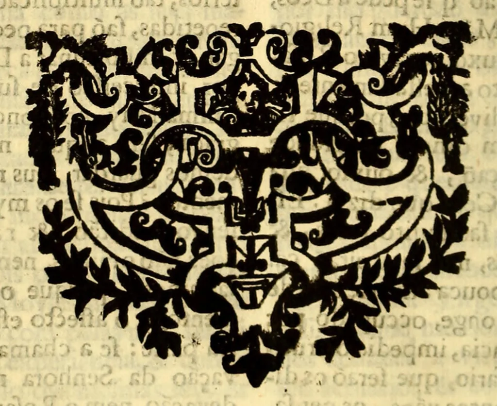 An illustration from Maria Rosa Mystica. : Excellencias, poderes, e maravilhas do seu rosario, compendiadas em trinta sermoens asceticos, & panegyricos sobre os dous evangelhos desta solennidade novo, & antigo:, 1686, leaf 204