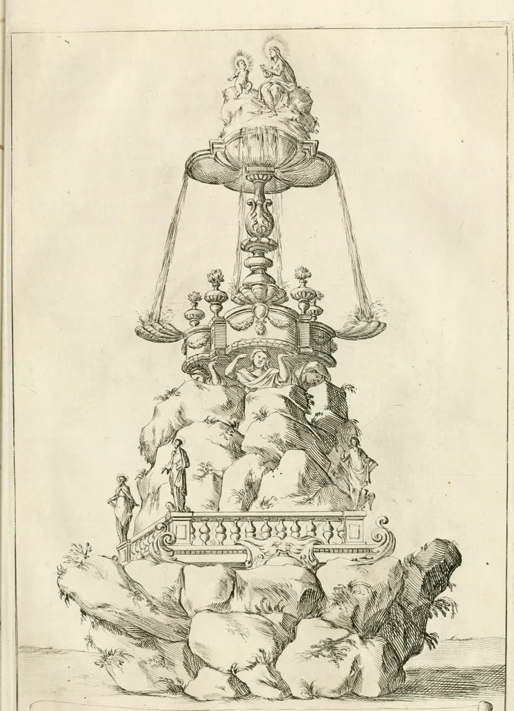 An illustration from Maria Vergine coronata : descrizione, e dichiarazione della diuota solennità fatta in Reggio li 13. maggio 1674, 1675, leaf 104