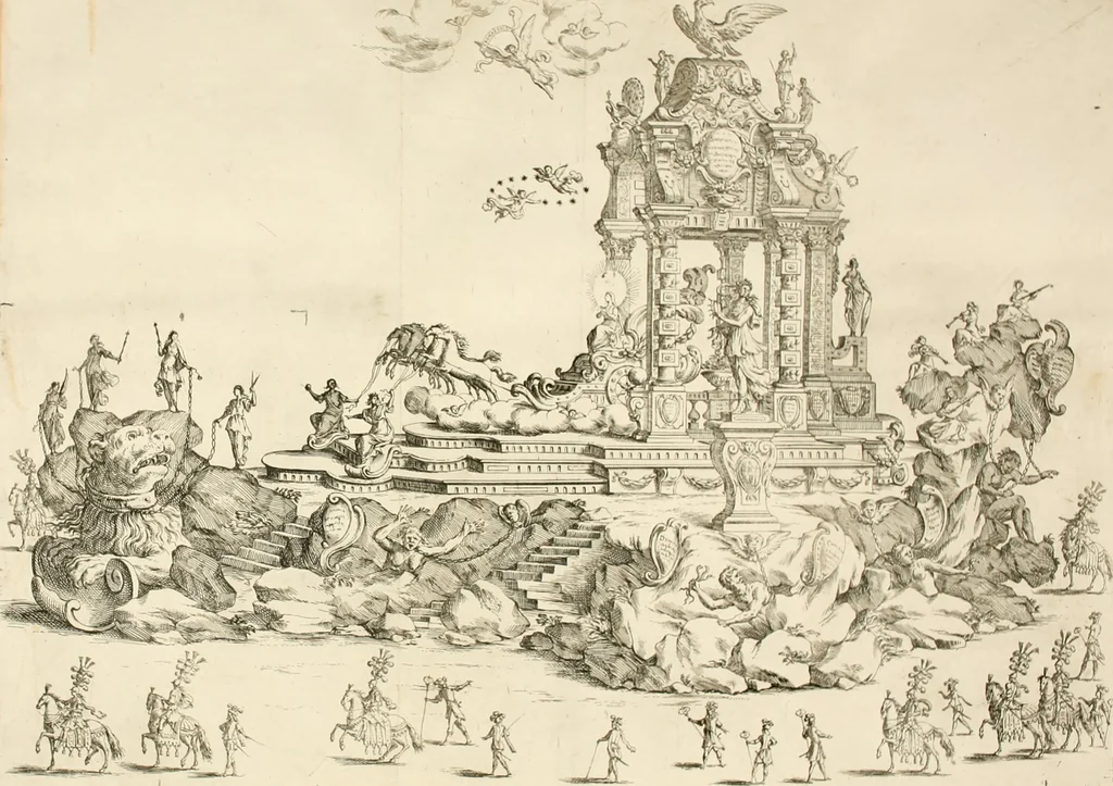 An illustration from Maria Vergine coronata : descrizione, e dichiarazione della diuota solennità fatta in Reggio li 13. maggio 1674, 1675, leaf 129