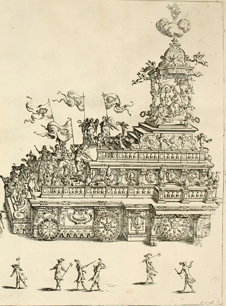 An illustration from Maria Vergine coronata : descrizione, e dichiarazione della diuota solennità fatta in Reggio li 13. maggio 1674, 1675, leaf 157