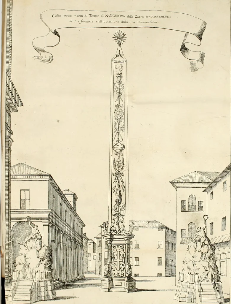 An illustration from Maria Vergine coronata : descrizione, e dichiarazione della diuota solennità fatta in Reggio li 13. maggio 1674, 1675, leaf 169