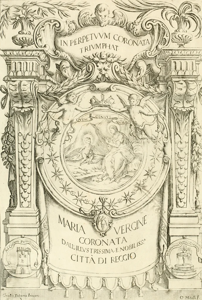 An illustration from Maria Vergine coronata : descrizione, e dichiarazione della diuota solennità fatta in Reggio li 13. maggio 1674, 1675, leaf 5